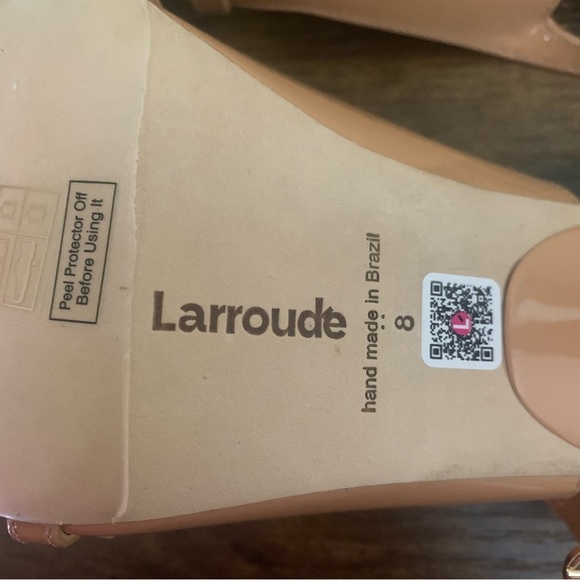 NWOT Larroude Ines Pump In Tan Patent Leather Size 8 New - Picture 8 of 14